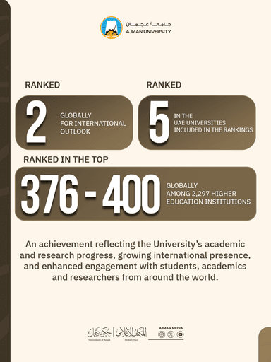 Ajman University Ranks Among World’s Top 400 Universities in Times Higher Education World University Rankings 2027